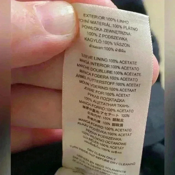 Michael Kors Black 100% Linen Blazer Jacket with Scrunched Sleeves Size 10 - Picture 8 of 8